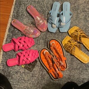 Zara Pink and Orange Sandals